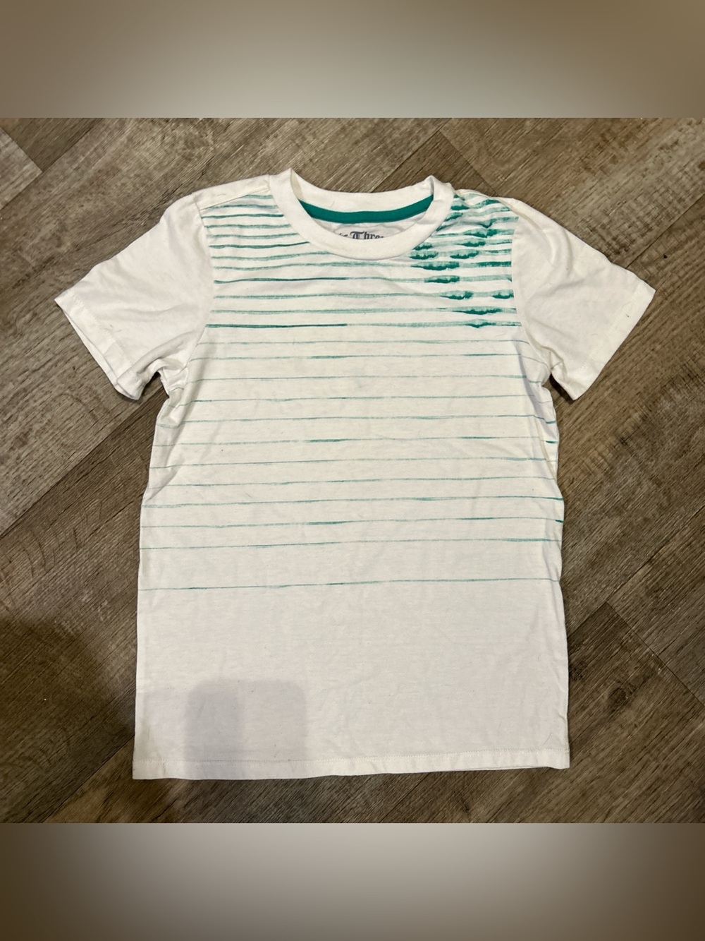 Epic Threads White Tee with Teal Stripes